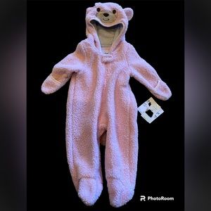 Pink Baby Faux Fur /Fleece Snowsuit